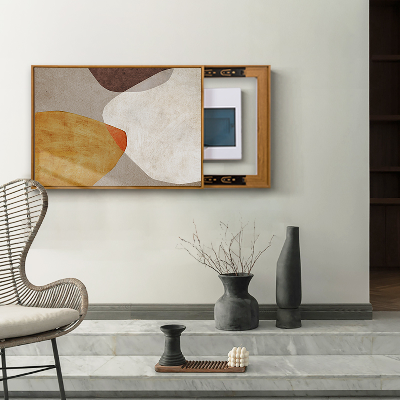 定做开投侘寂风象电饰抽表箱装画可推挡拉装饰盒影空弱电箱定制遮