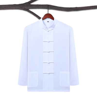 尚远全棉衬衫长短袖爸爸装居士服