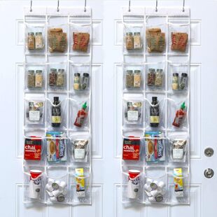 24个口袋透明门挂食品收纳盒挂鞋收纳袋悬挂收纳门上挂鞋架储物架