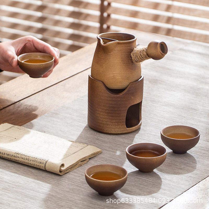 复古陶瓷围炉煮茶茶罐罐大小号茶壶明火加热煮茶煮奶茶壶粗陶茶具