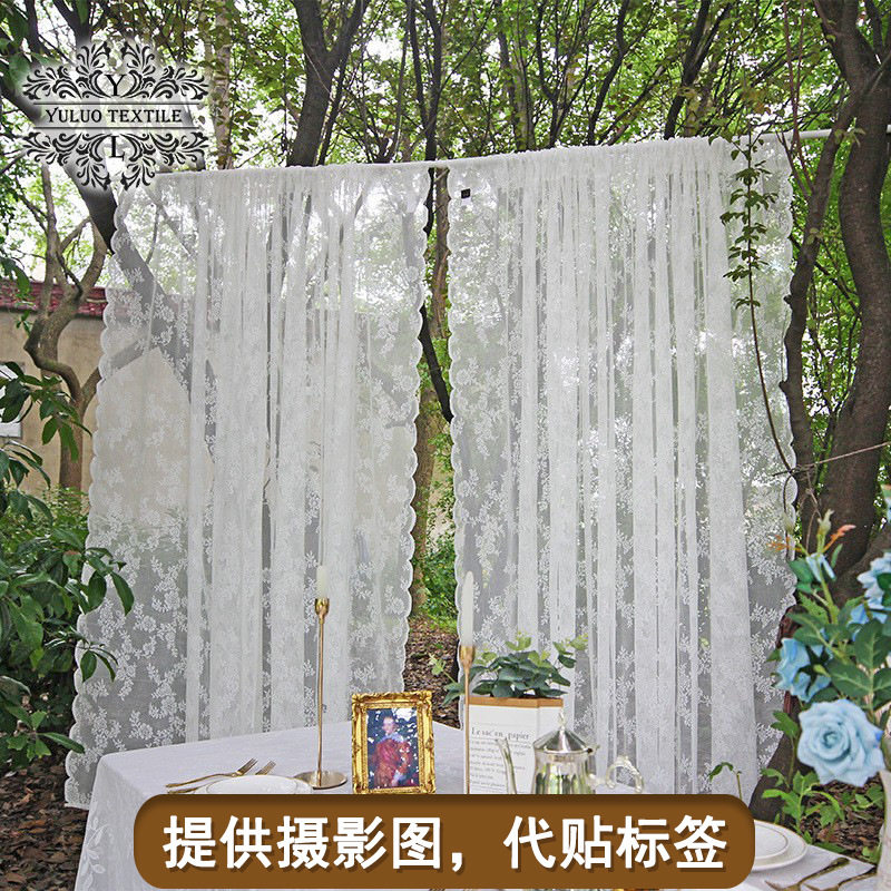 蕾丝窗纱纱帘成品提花纱法式韩式美式田园白纱窗帘门帘飘窗卧室