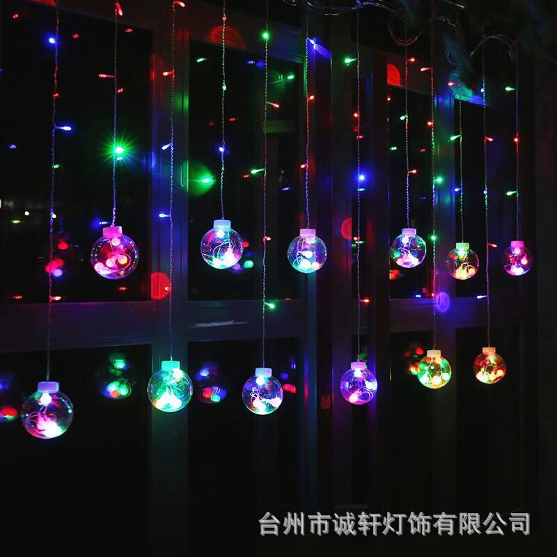 星星灯许愿球铜线彩灯 LED窗帘灯串婚礼装饰房间装饰灯浪漫窗帘灯