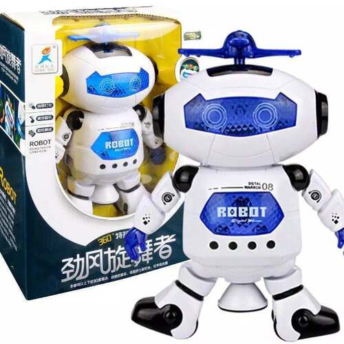 太空跳舞电动机器人玩具 360度旋转灯光音乐红外线淘热卖玩具