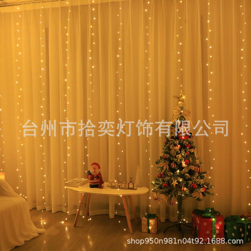 3*窗帘灯USB遥控灯串圣诞节日