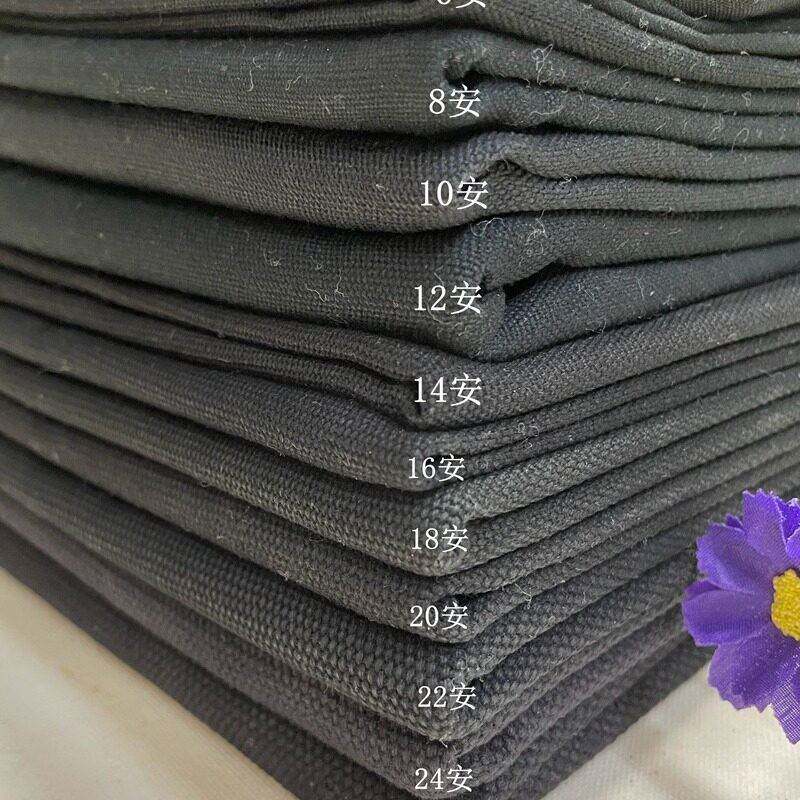 源头厂家现货供应纯棉黑色帆布  4-28安黑色布手袋箱包帆布袋面料