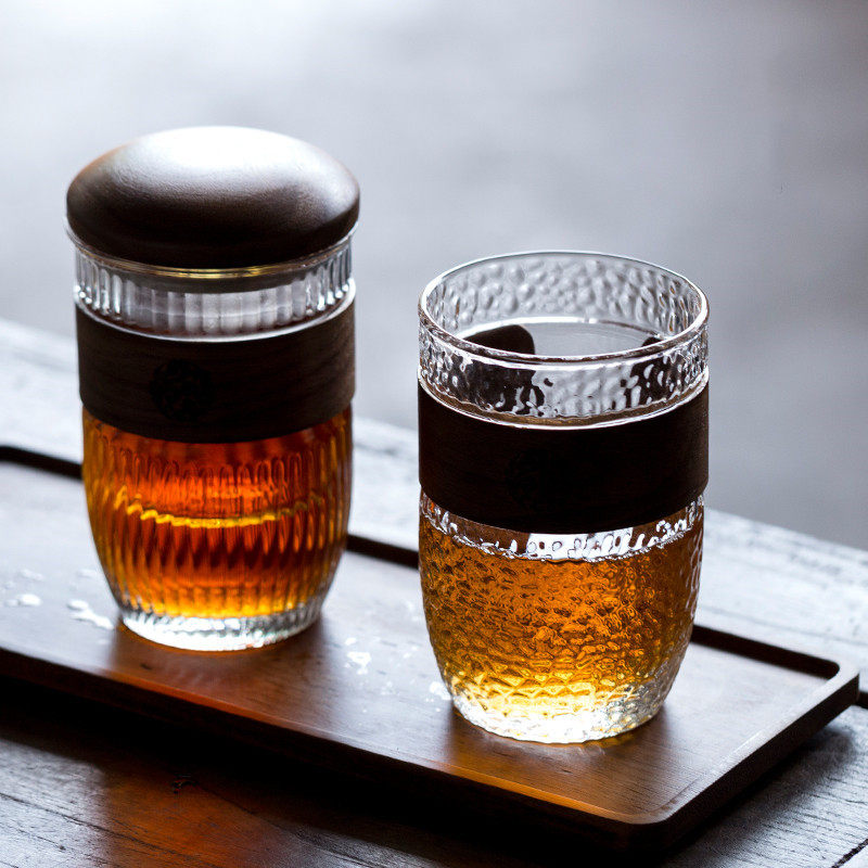 泡茶杯耐热加厚日式家用办公室茶杯过滤茶水分离杯厂网红玻璃