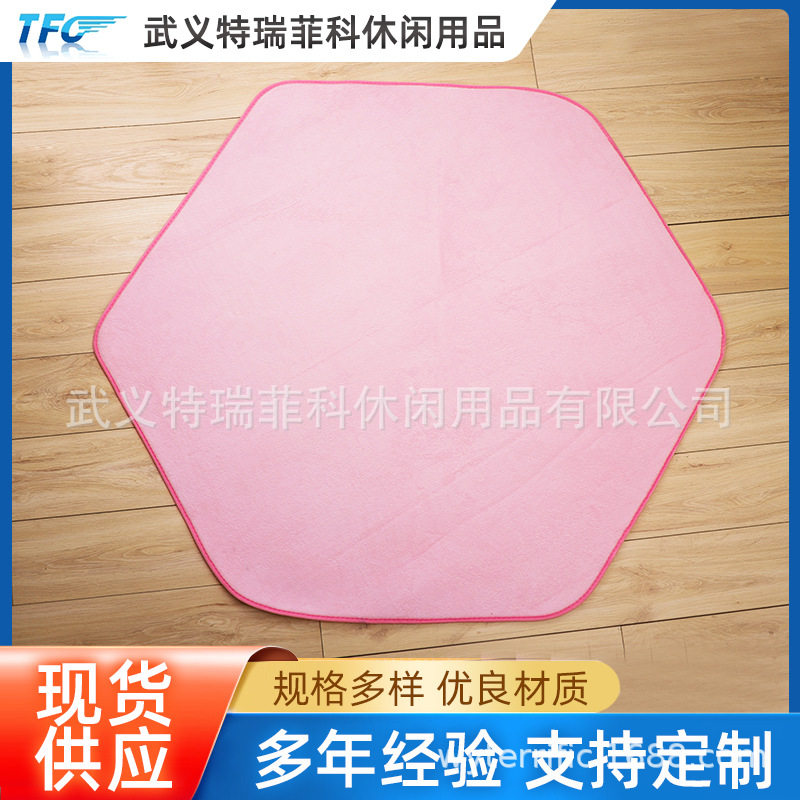 室内儿童帐篷垫子圆形地毯方形地垫婴儿爬行玩具屋六角垫子珊瑚绒