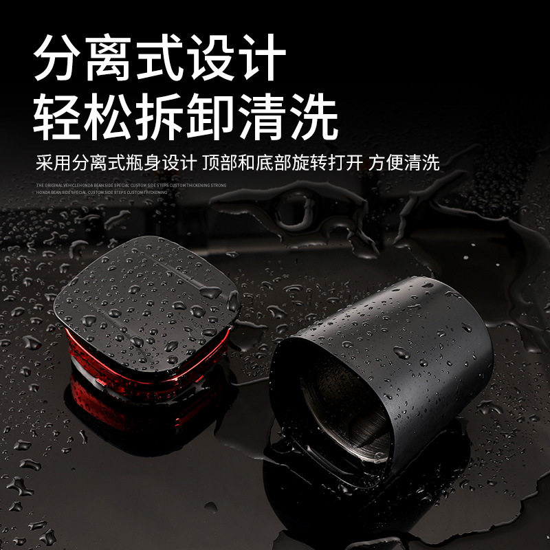 新品车载烟灰缸不锈钢家用烟桶创意带灯汽车多功能烟灰缸热卖