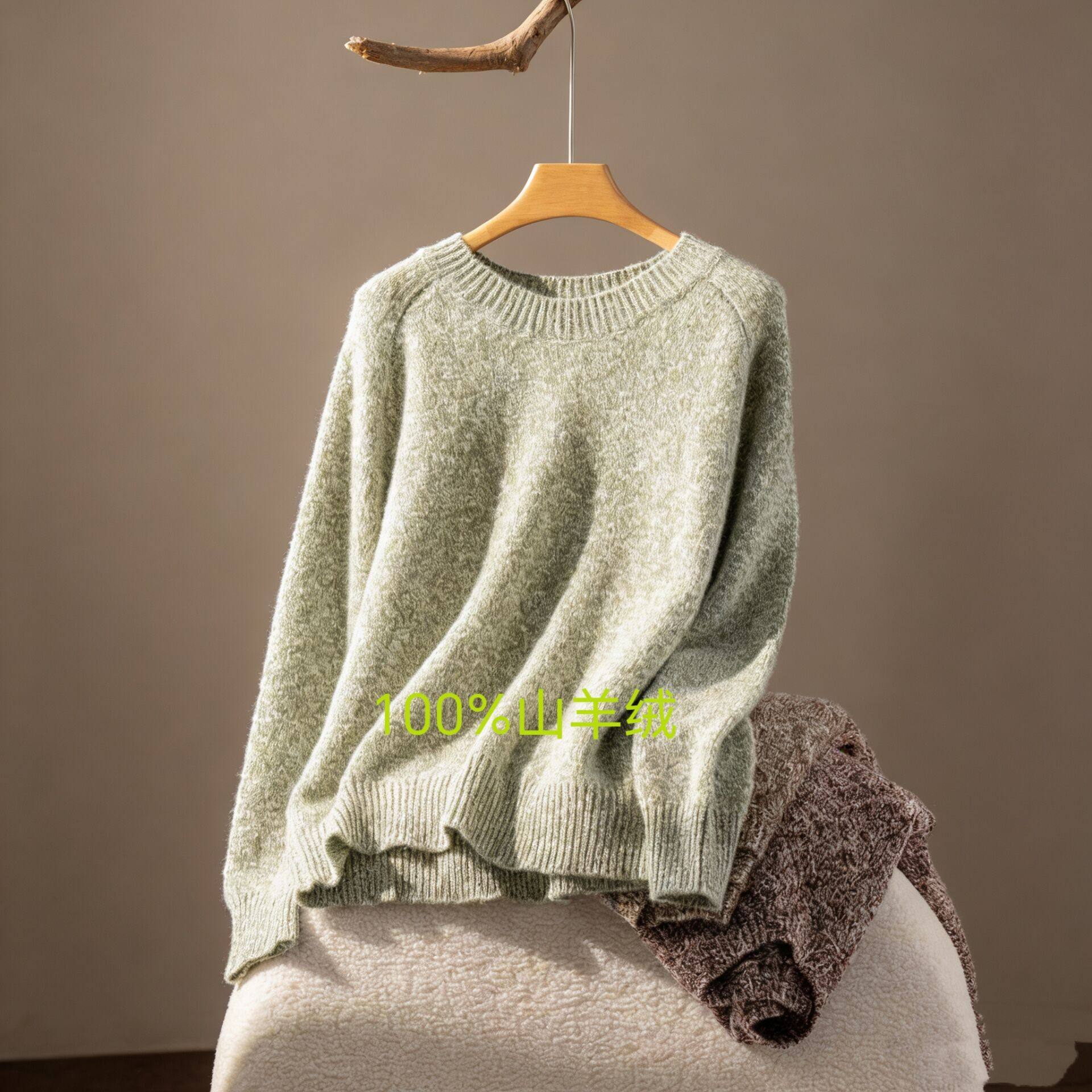 重磅100%纯山羊绒衫女邓肯大肚纱高奢圆领花纱复古绿色加厚毛衣,女装/女士精品,羊绒衫,淘宝优惠券,粉丝福利购,淘宝优惠卷