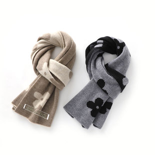 纯山羊绒围巾女士100纯绒2023新款韩版秋冬季时尚保暖高级感披肩