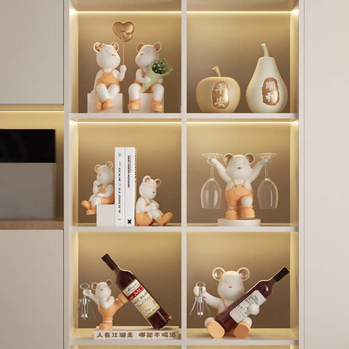 暖居暴力熊奶油风家居装饰摆件