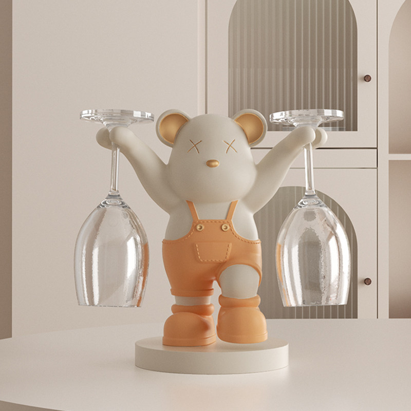 创意可爱红酒杯架摆件高档轻奢客厅酒柜暴力熊红酒架餐边柜装饰品,家居饰品,装饰摆件,淘宝优惠券,粉丝福利购,淘宝优惠卷