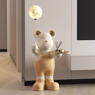 奶油风客厅电视柜旁大摆件家居饰品玄关坐姿网红暴力熊装饰高级感