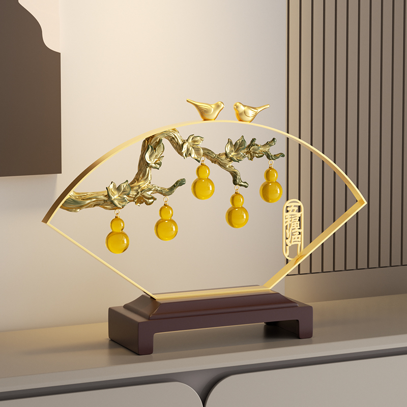 五福临门透明葫芦装饰品摆件