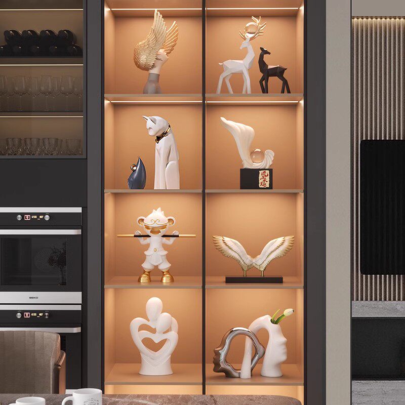 高端大气客厅酒柜摆件创意家居电视柜两侧红酒架餐柜工艺装饰品