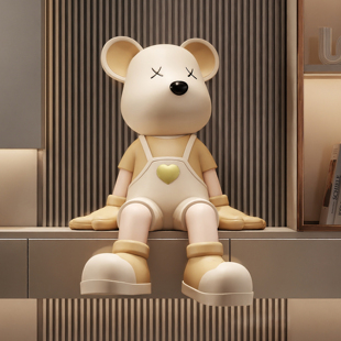 潮玩暴力熊电视柜装饰客厅高级感小众入户玄关坐姿卡通公仔大摆件