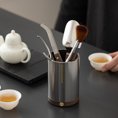 黑檀木茶道六君子套装泡茶工具