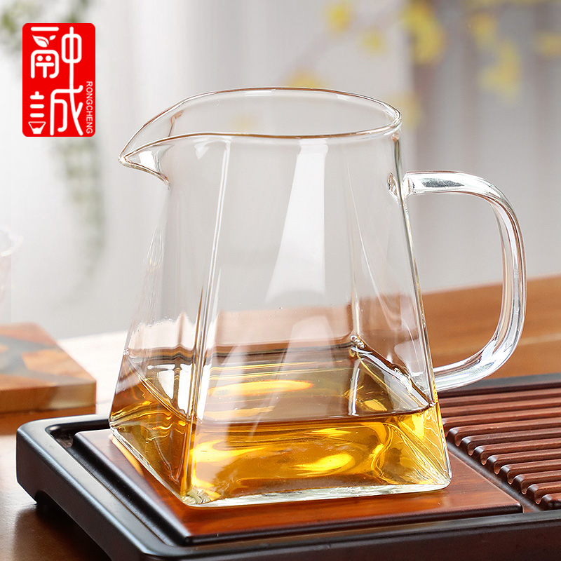 加厚高硼硅透明玻璃公道杯