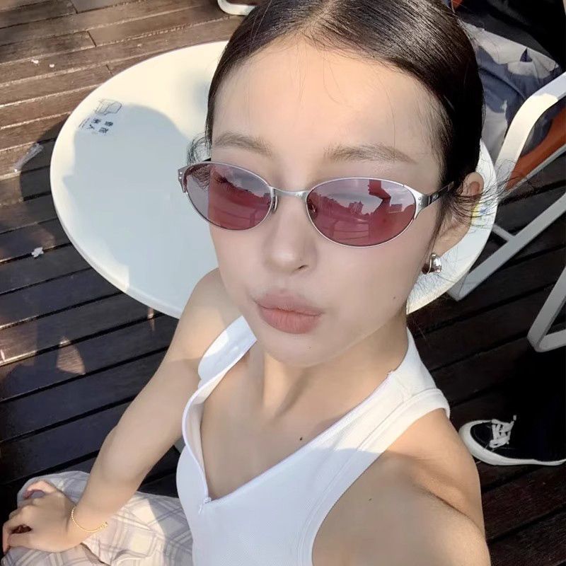 2026新款复古金属老钱风猫眼墨镜女潮显脸小网红高级网感太阳眼镜