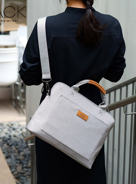 VACK手提电脑包男女轻奢简约单肩笔记本包适用于华为matebook14苹果macbook联想小新air15 pro16通勤13寸商务