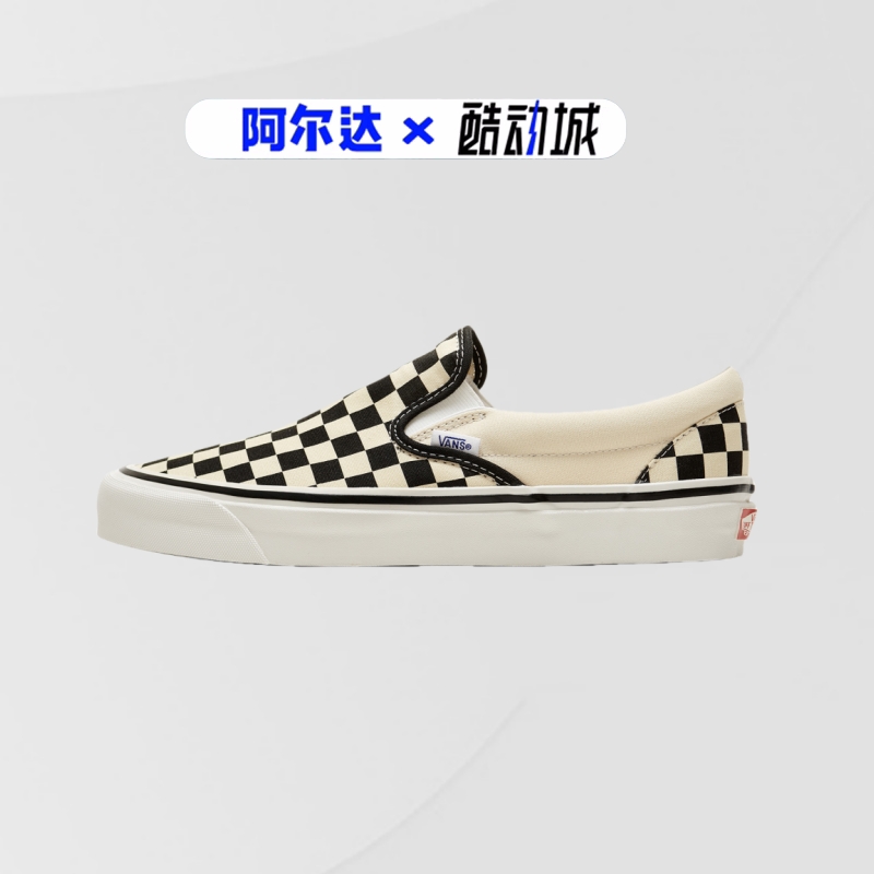 现货秒发VANS SLIP ON棋盘格一脚蹬低帮男女同款板鞋 VN000EYEBWW-封面