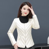 羽绒服女保暖内胆2025年冬季 打底白鸭绒圆领棉袄短款 新款 轻薄修身