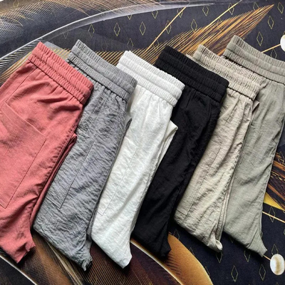 棉麻休闲裤子男纯色百搭束脚裤