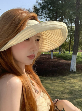 2025新款空顶帽夏季时尚海边防晒遮阳帽网红同款户外徒步登山帽子