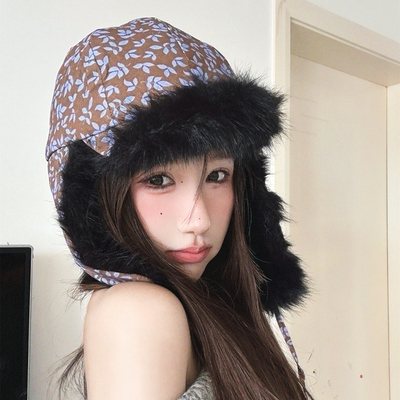 双面戴雷锋帽女冬季东北长毛绒绒雪山防风防寒保暖护耳帽滑雪帽子