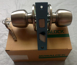 日本MIWA HM不锈钢双锁舌左右门通用圆形HMW-1球形进口美和门锁