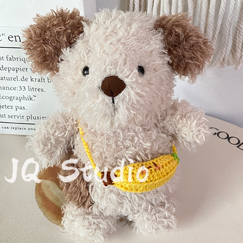 娃衣20CM顽皮卷毛潦草小狗娃娃围巾毛衣套装毛绒玩具衣服迷你小包