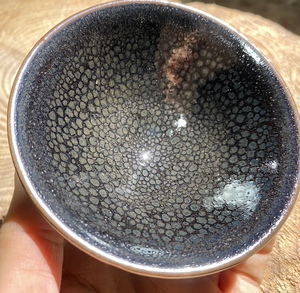 玄雀龙窑柴烧精品油滴斗笠盏