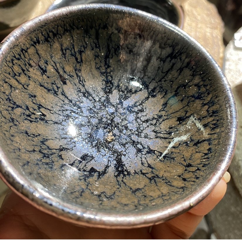 窑变铁锈花龙窑柴烧兄妹建盏