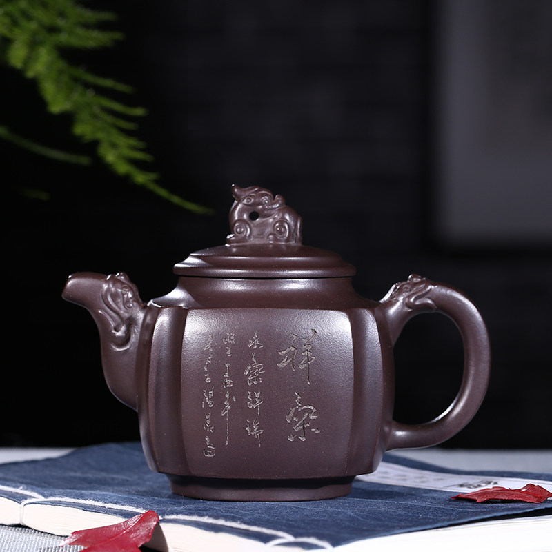 宜兴紫砂壶高档全手工抽角