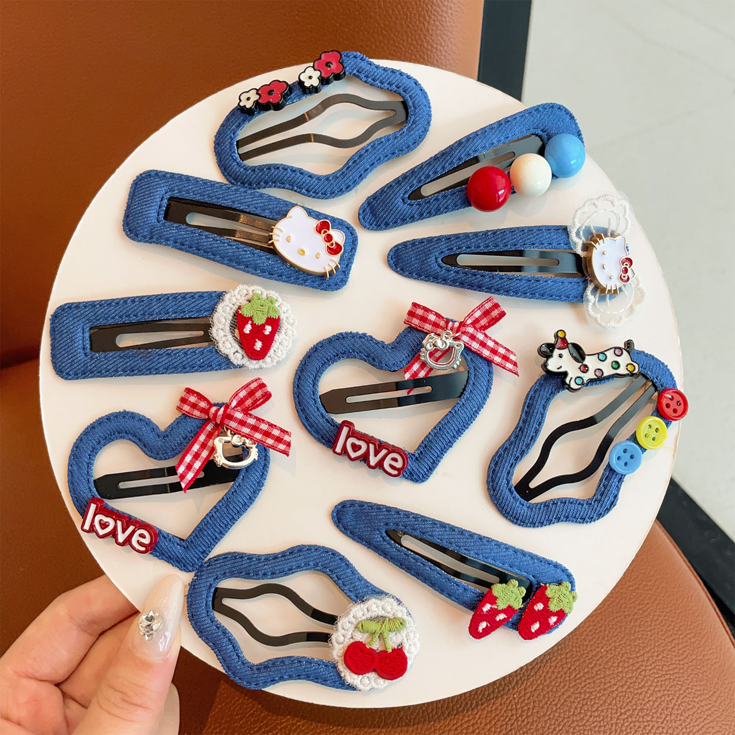 儿童卡通云朵爱心发夹碎发bb夹