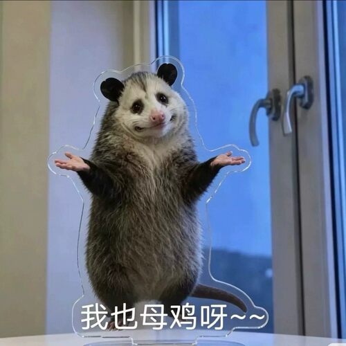 可爱卡通负鼠亚克力桌面摆件