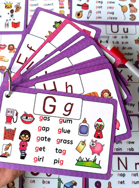 现货跨境单词闪卡自然拼读早教字母可擦写卡片益智玩具Flashcard