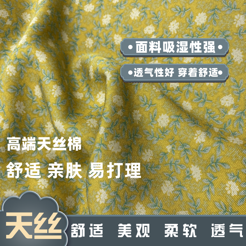 新款天丝棉印花布面料匹碎花汉服民族风印染纯色夏季衣服装斜纹料,居家布艺,海绵垫/布料/面料/手工diy,淘宝优惠券,粉丝福利购,淘宝优惠卷