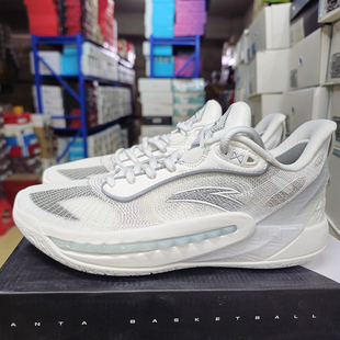 安踏男鞋狂潮6pro白幽灵实战运动后卫低帮缓震篮球鞋112431111