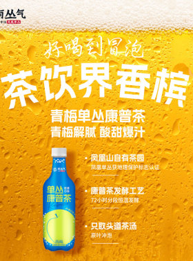 【清仓】有丛气清爽解腻0脂青梅单丛康普茶饮料500ml果汁汽泡茶