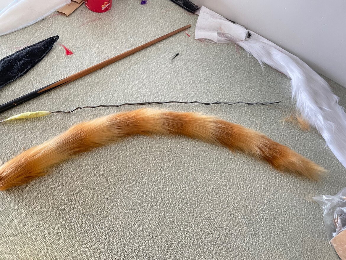 猫尾巴表演道具橘猫尾巴cosplay道具狸花猫尾巴cos