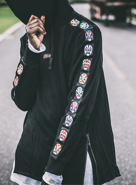 【特价】APHELION中国风京剧脸谱刺绣卫衣男潮牌高街情侣连帽衫