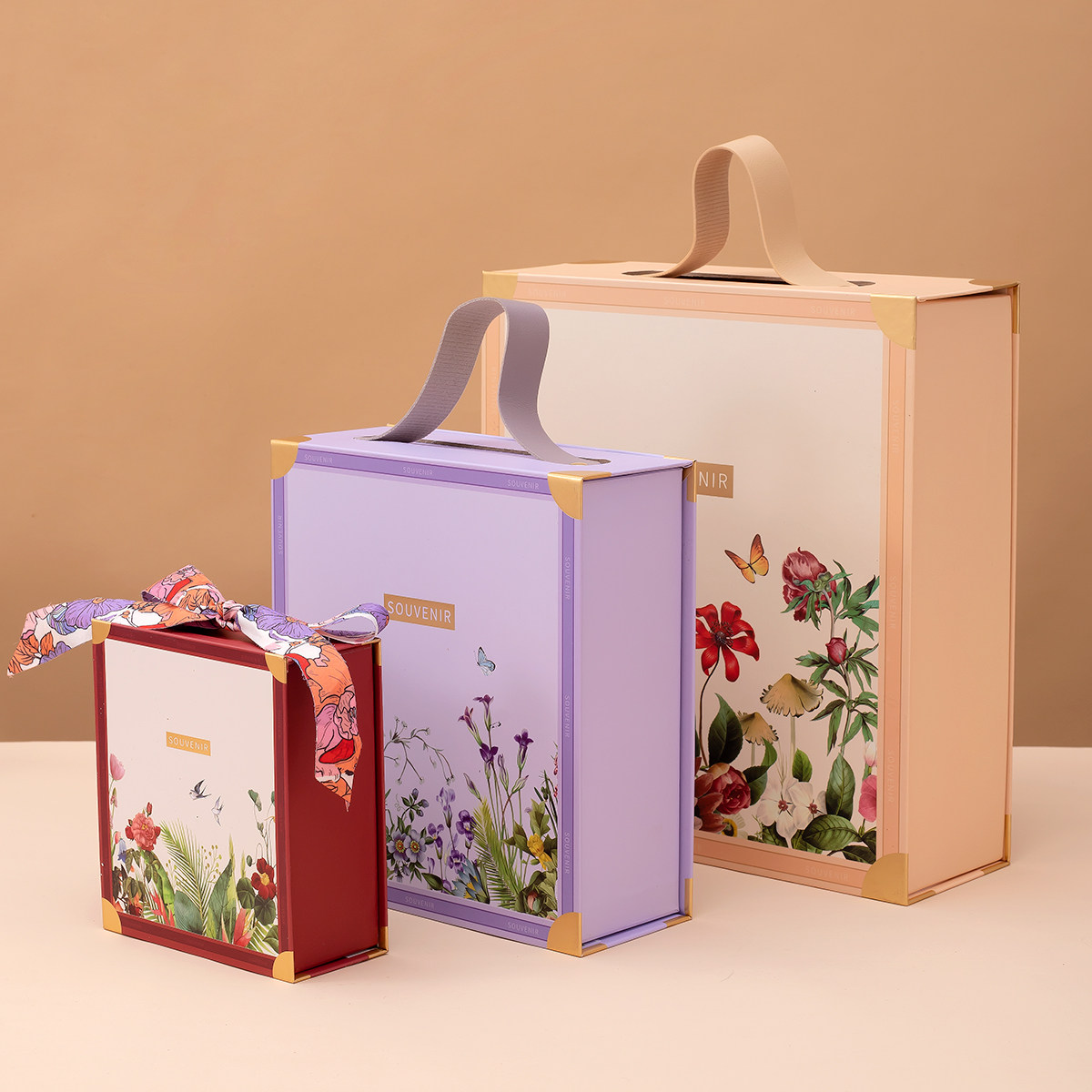 韩式花朵粉色红色米色紫色伴手礼盒婚礼婚庆喜糖盒桌糖盒伴手礼盒