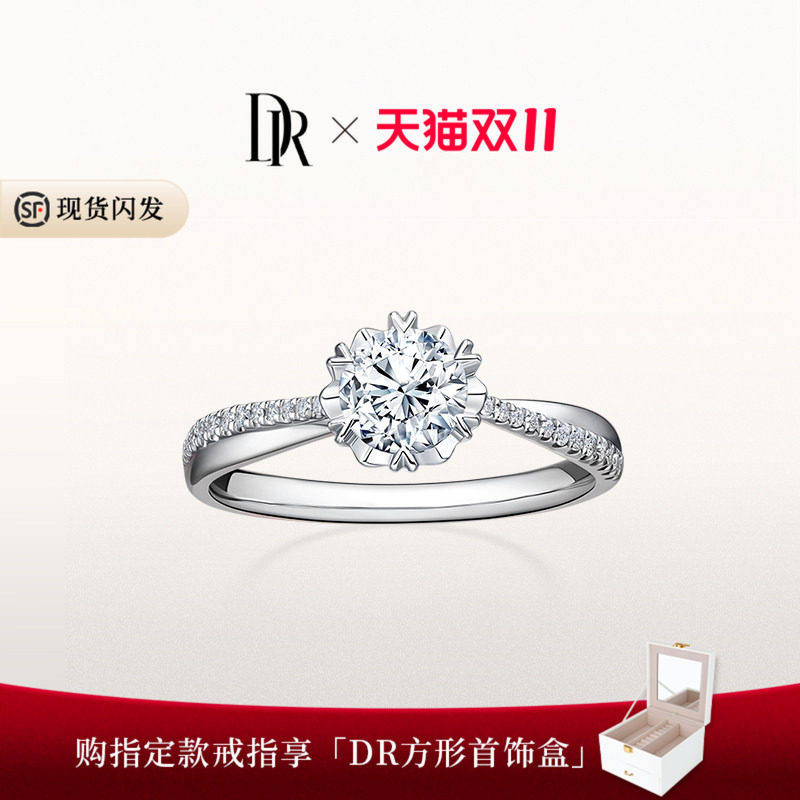 DRBELIEVE系列冬日浪漫求婚钻戒钻石婚戒女群镶钻戒WJ0062
