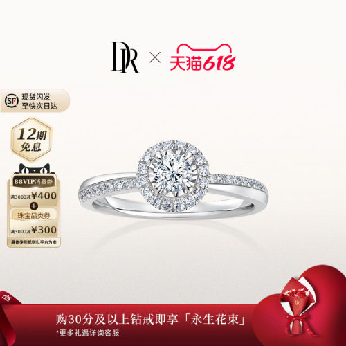 DR简奢款铂金钻石戒指