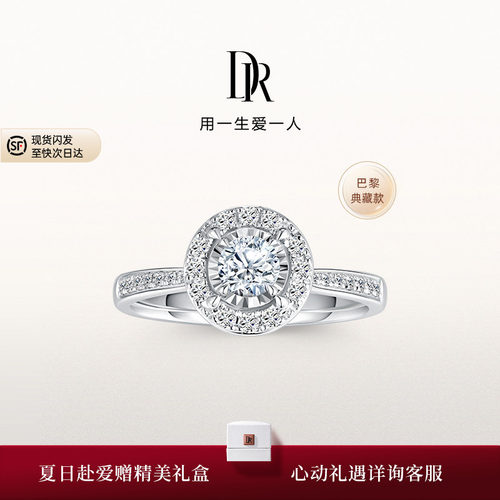 【礼物】DRTRUE LOVE巴黎戒卢浮宫求婚钻戒群镶钻石WJ0331