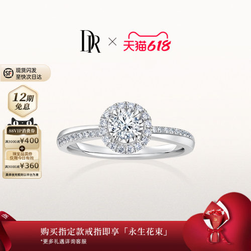 DR简奢款铂金钻石戒指