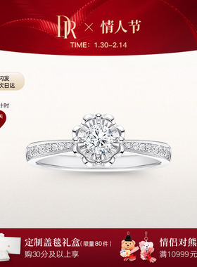 DRBELIEVE雪心印记简奢款求婚钻戒女群镶结婚钻石戒指铂金WJ0117