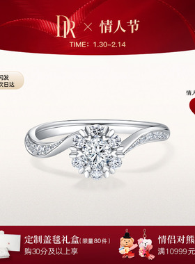 DRBELIEVE拥爱捧花求婚钻戒结婚钻石铂金戒指群镶克拉官方WJ0017