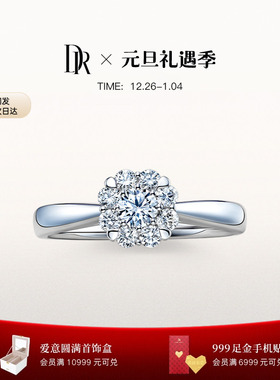 DRBELIEVE爱的捧花求婚钻戒钻石铂金戒指群镶天然钻石A16023